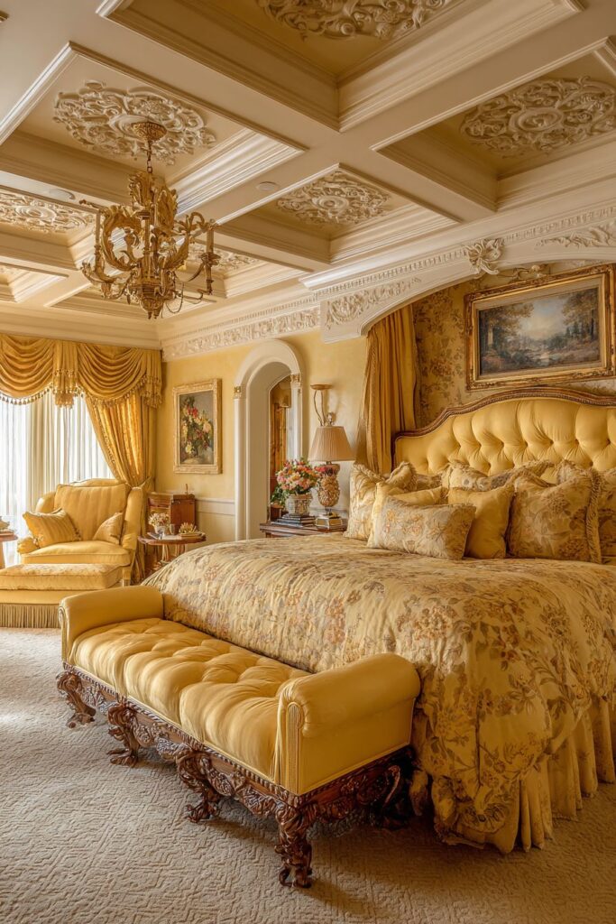 Luxurious Master Suite in Yellow