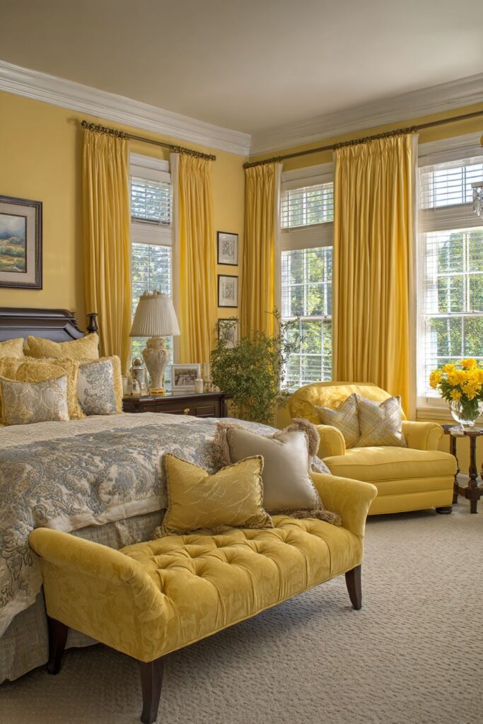 Luxurious Master Suite in Yellow
