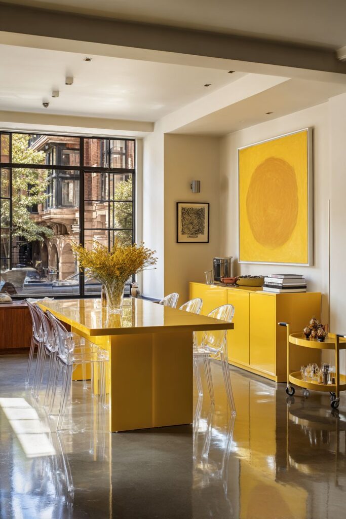 Contemporary High-Gloss Yellow Drama