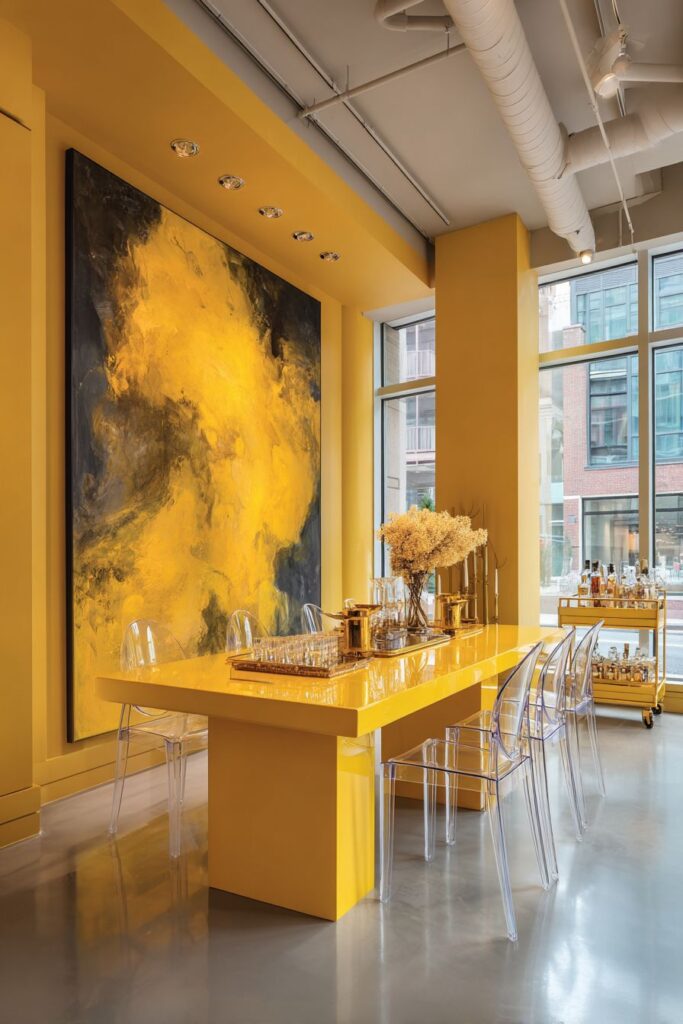 Contemporary High-Gloss Yellow Drama