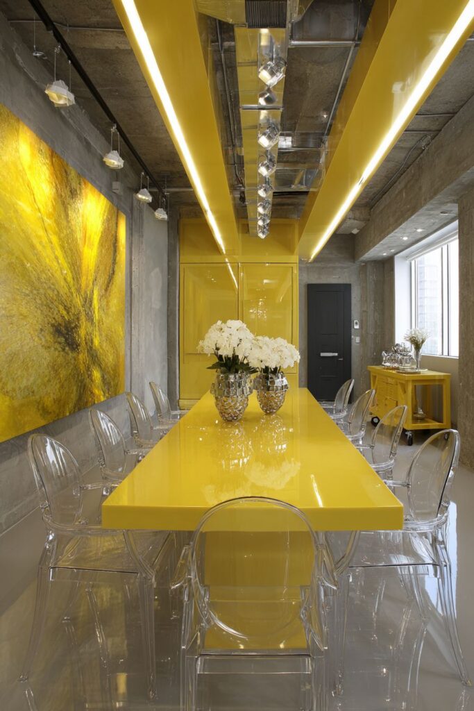 Contemporary High-Gloss Yellow Drama