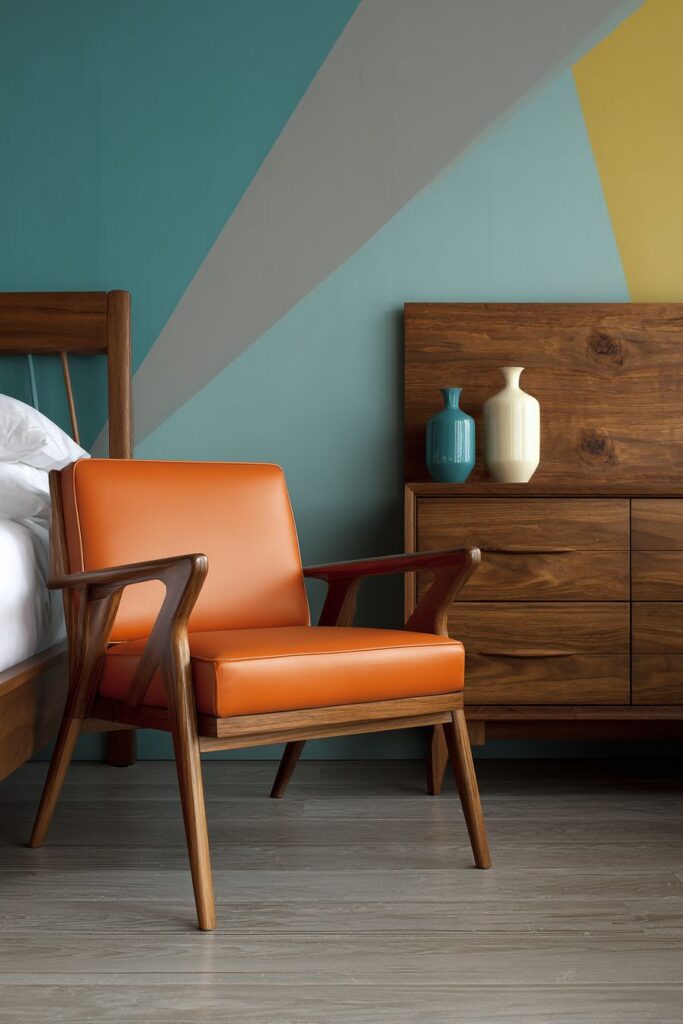 Color-Blocked Geometric Accent Wall