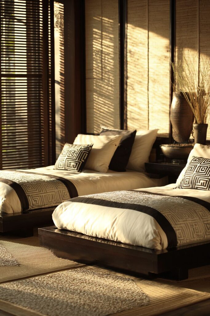 SERENE JAPANESE-INSPIRED ZEN TWIN BEDROOM