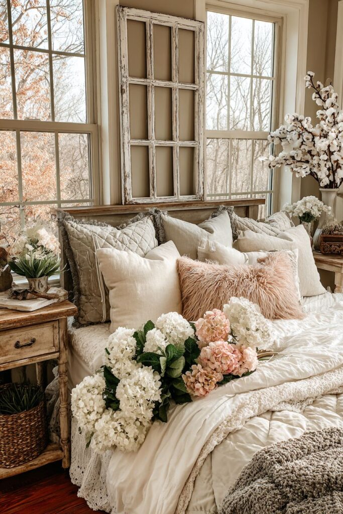 Vintage Window Frame Repurposed as Wall Decor