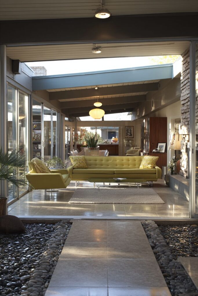 Sliding Glass Doors with Courtyard Integration