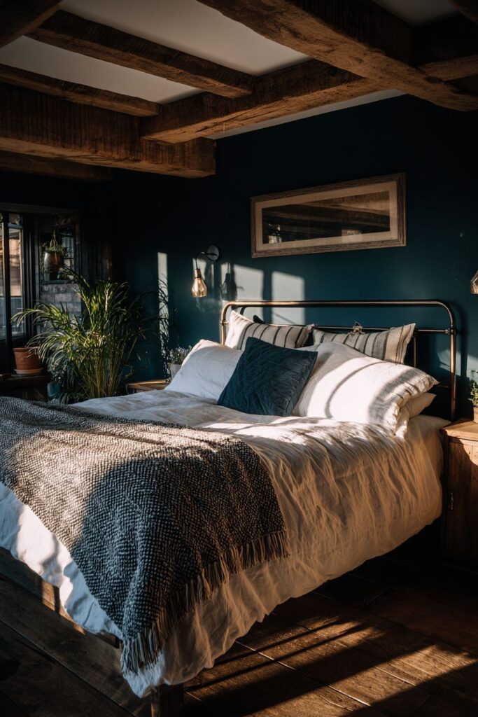 Rustic Reclaimed Wood with Teal Paint