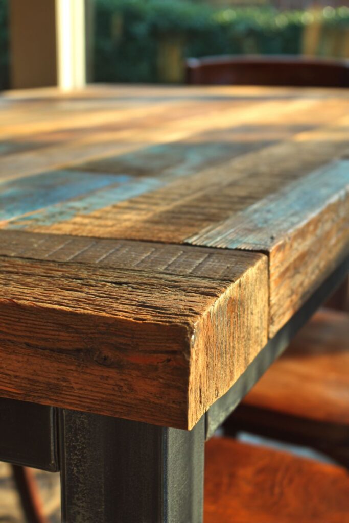 Mixed Material Dinner Table Eclectic Style