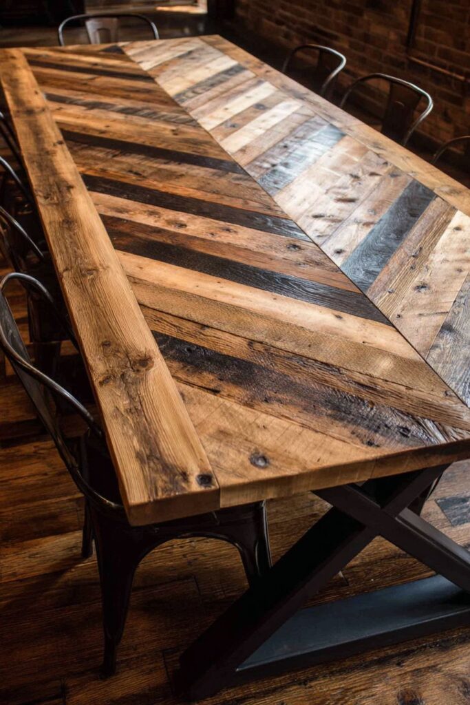 Mixed Material Dinner Table Eclectic Style