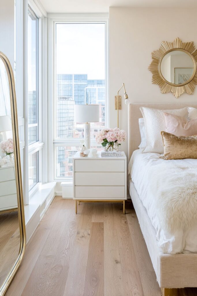 Small Space Luxury with Strategic Gold Placement