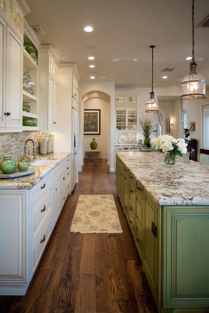 Olive Island Statement with Natural Stone Drama