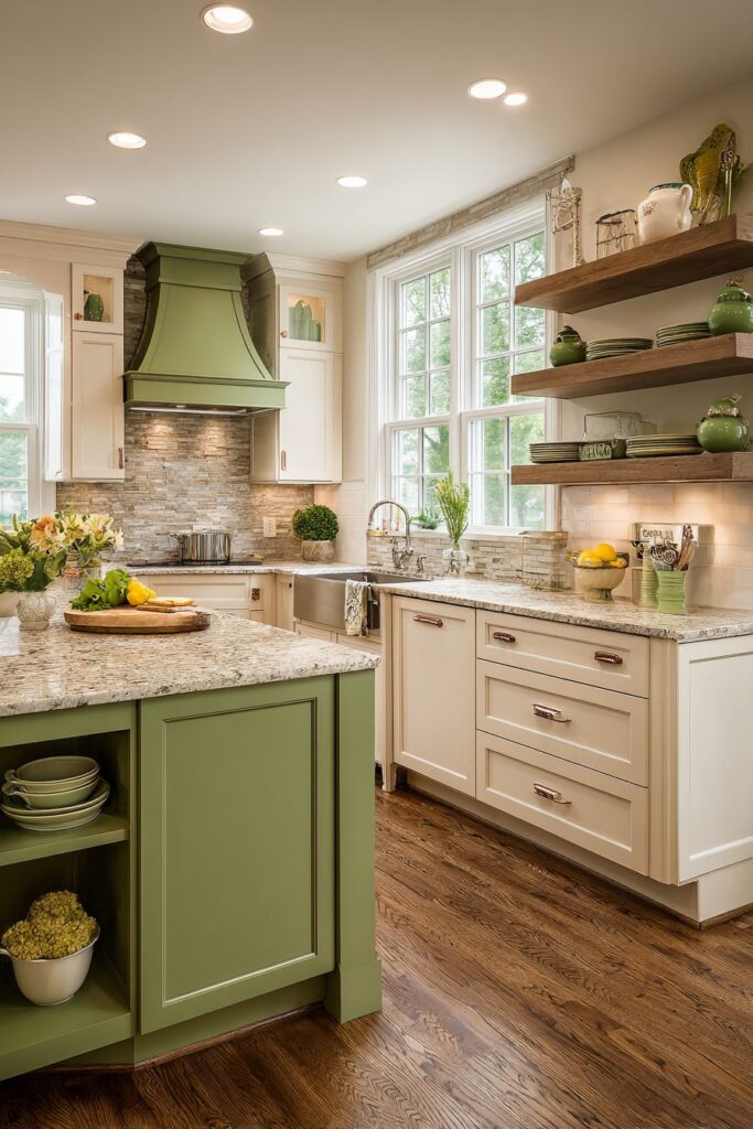 Olive Island Statement with Natural Stone Drama