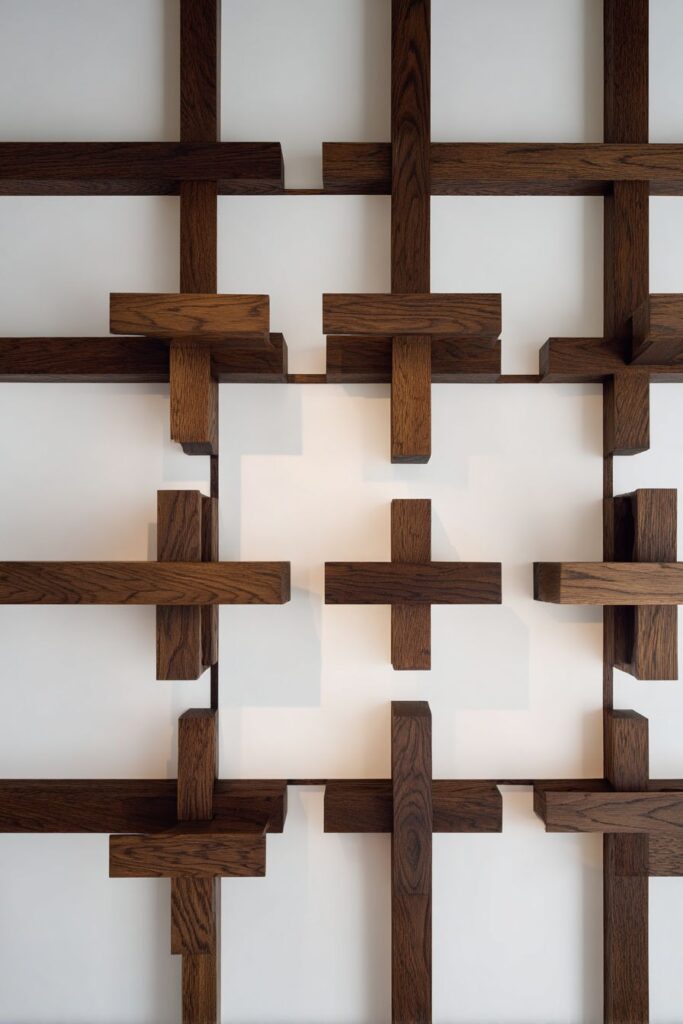 Decorative Wood Grid Framework