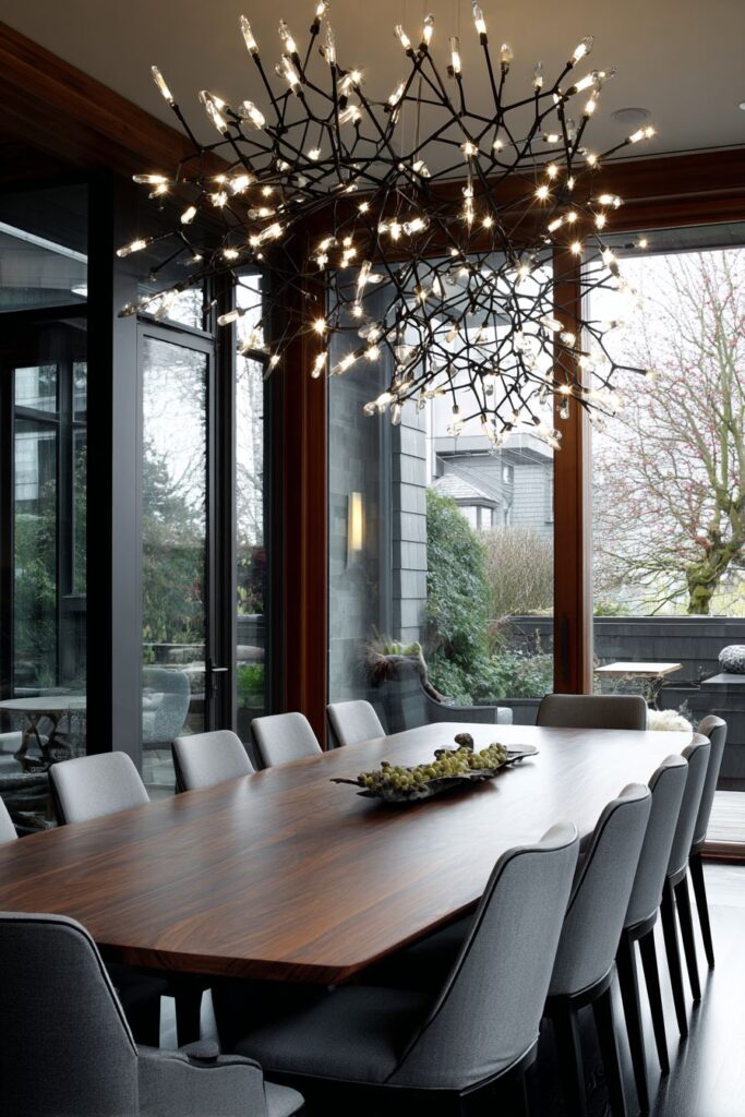 Contemporary Walnut Sophistication with Outdoor Connection