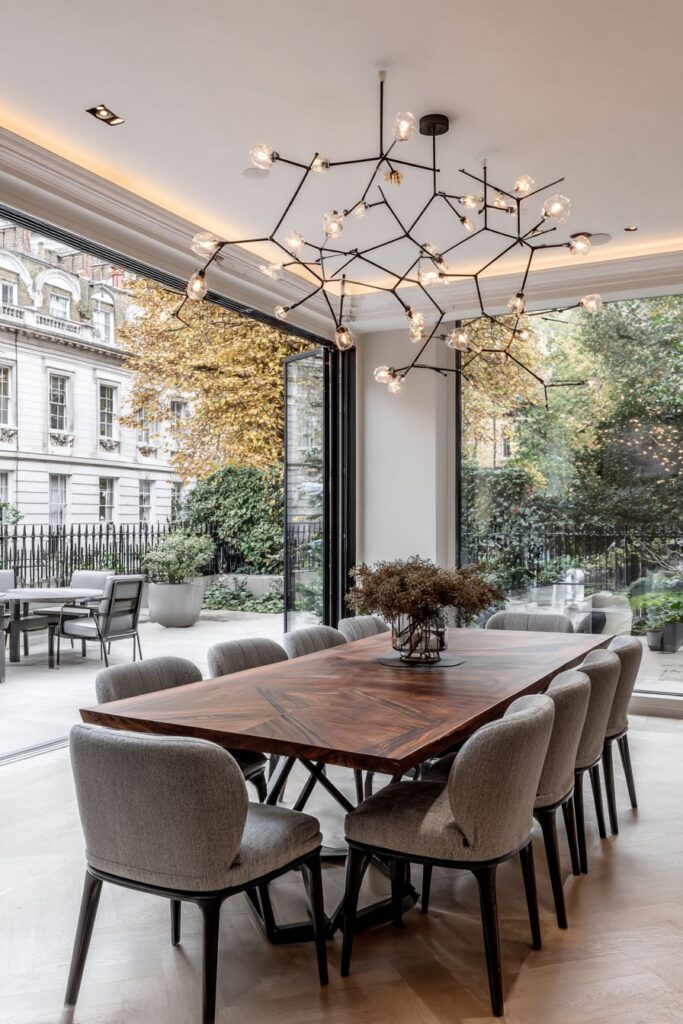 Contemporary Walnut Sophistication with Outdoor Connection