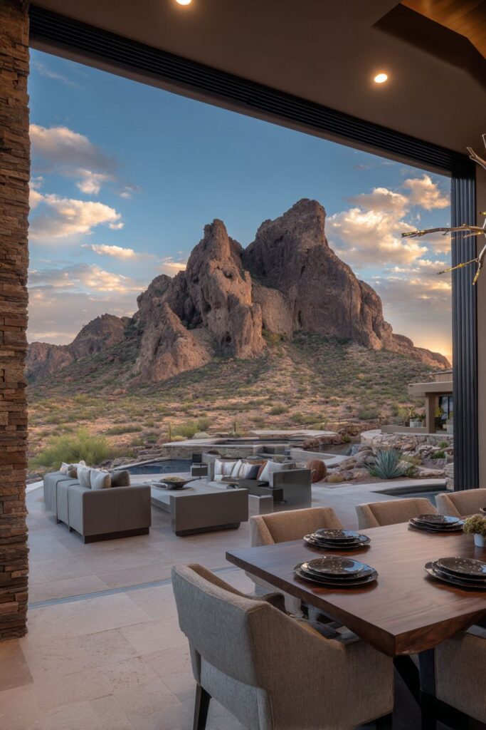 Contemporary Walnut Sophistication with Outdoor Connection