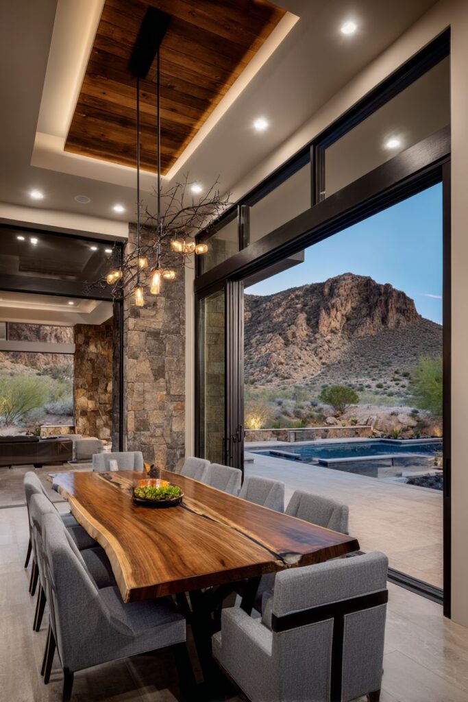 Contemporary Walnut Sophistication with Outdoor Connection