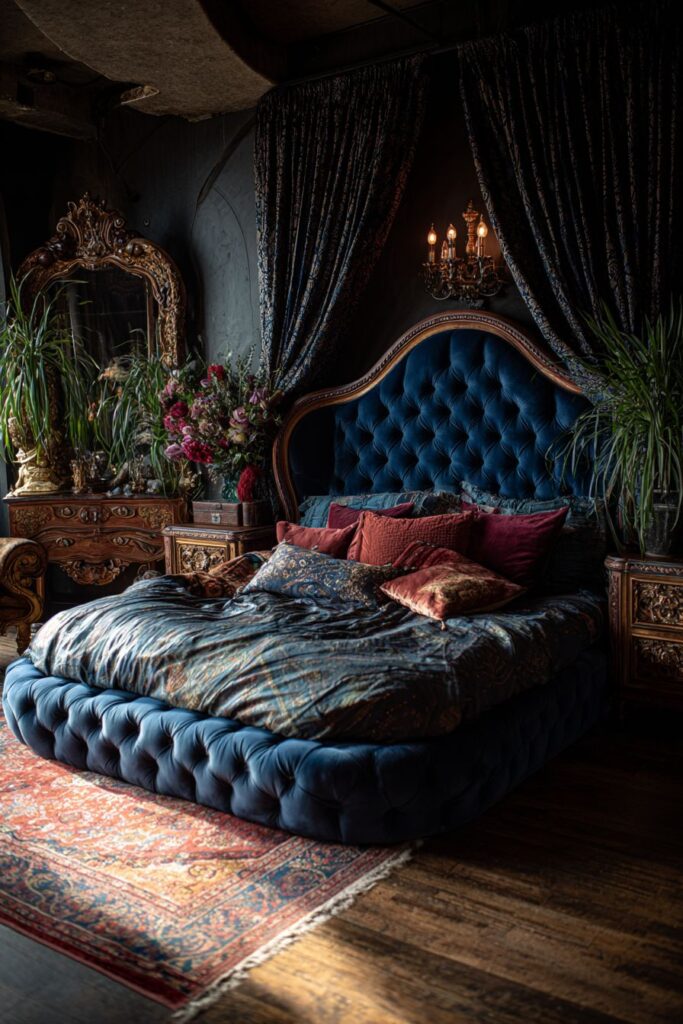 Sapphire Velvet Curtained Luxury