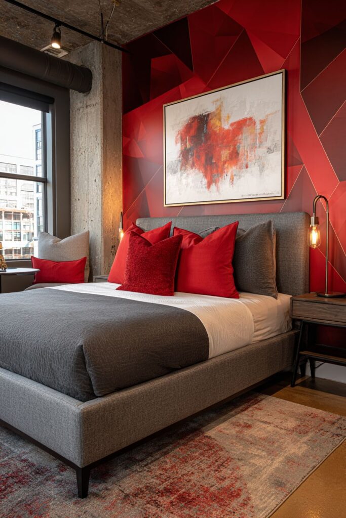 Modern Geometric Red Dynamism