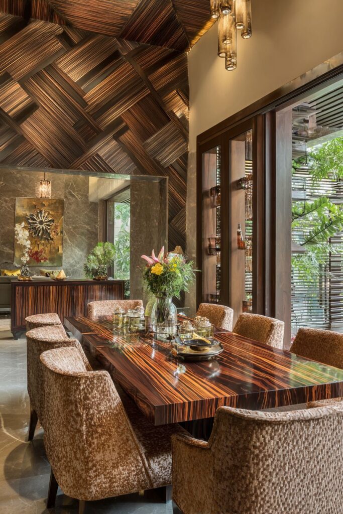 Rosewood Luxury with Geometric Wood Treatment