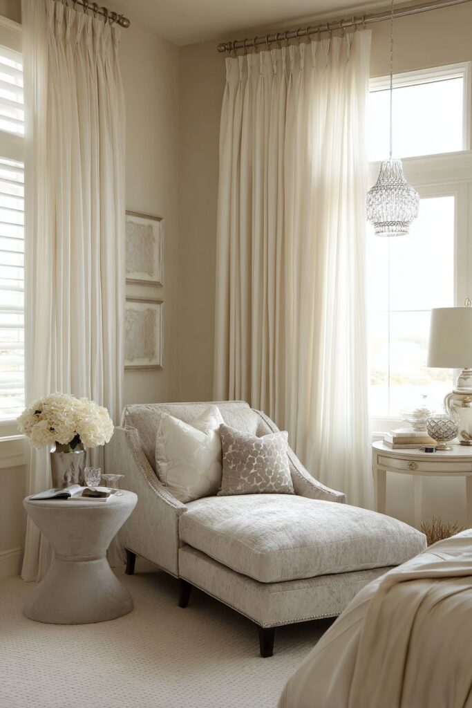 Elegant Sitting Area with Taupe Chaise