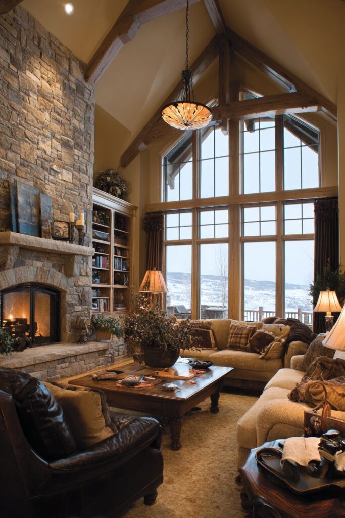 Craftsman Style with Built-In Bookcases and Mission Furniture