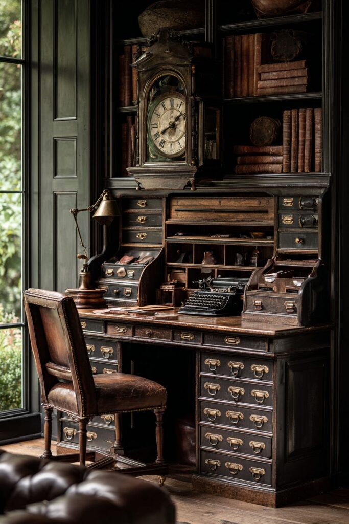 Antique Roll-Top Desk Office