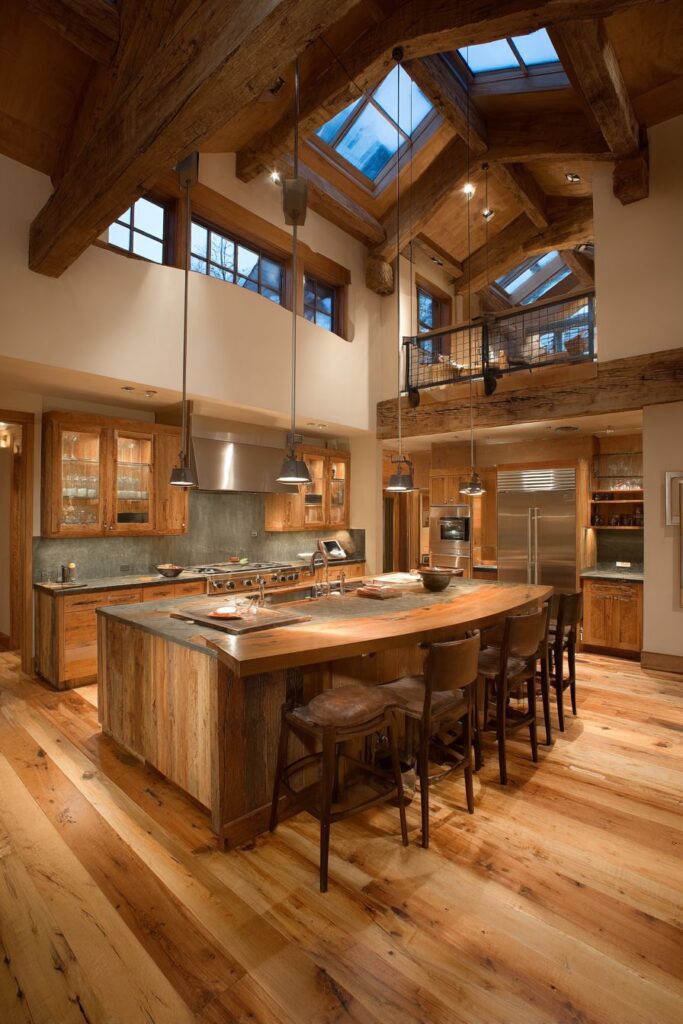 Reclaimed Chestnut Beam Ceiling Drama