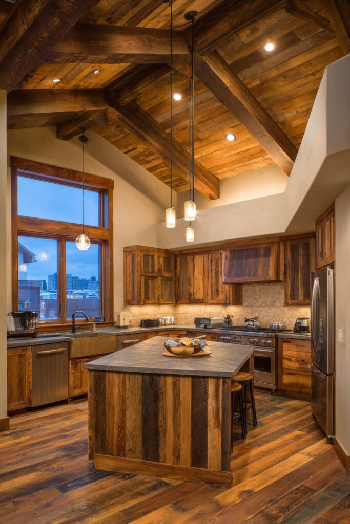 Reclaimed Chestnut Beam Ceiling Drama