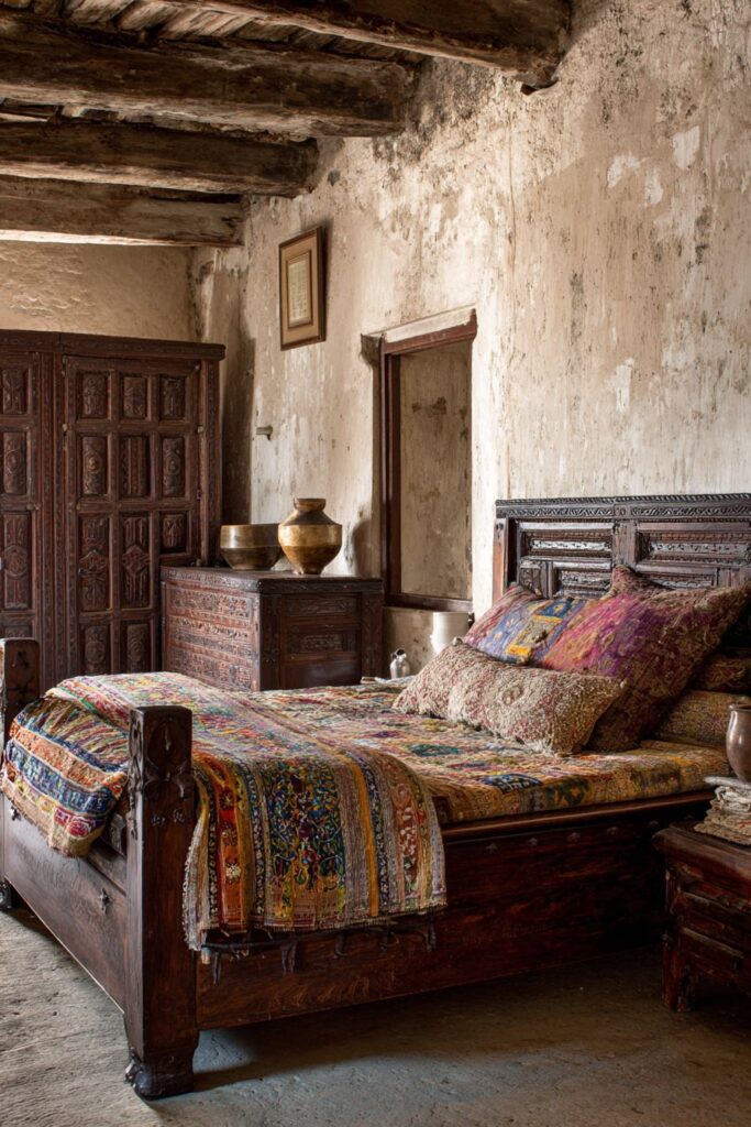 Heritage Indian Bedroom with Historical Preservation