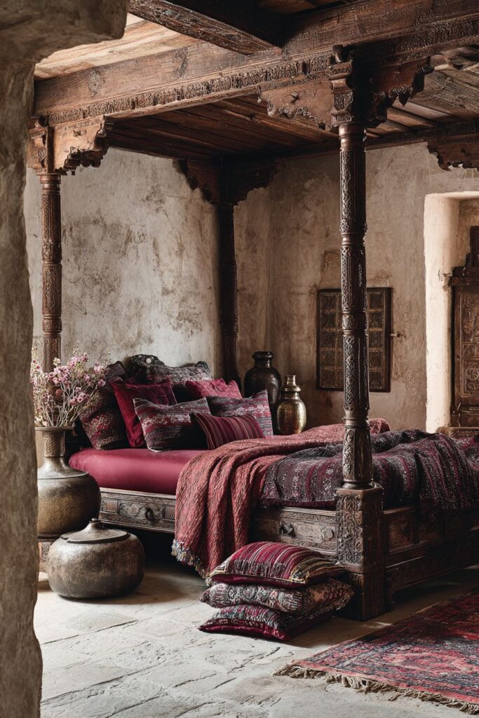 Heritage Indian Bedroom with Historical Preservation