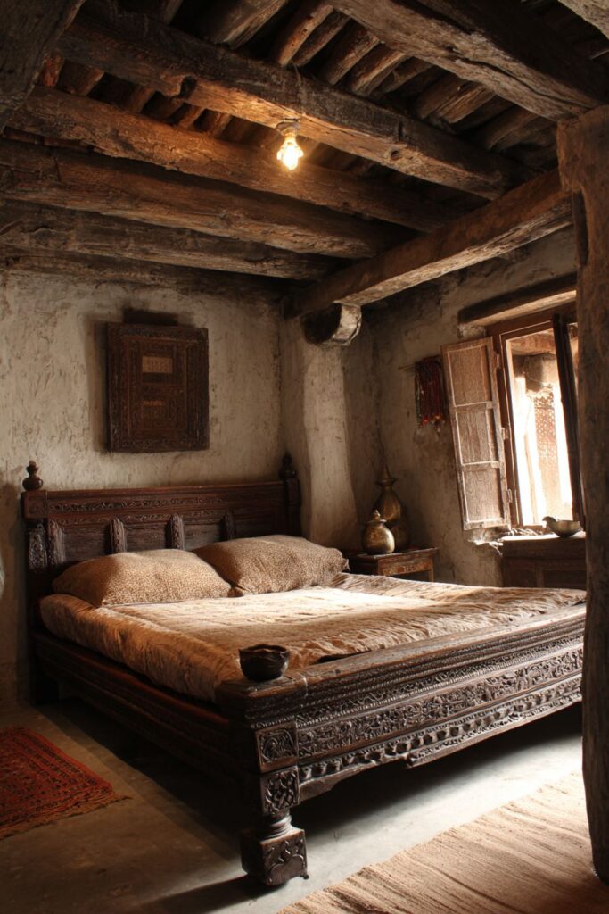 Heritage Indian Bedroom with Historical Preservation