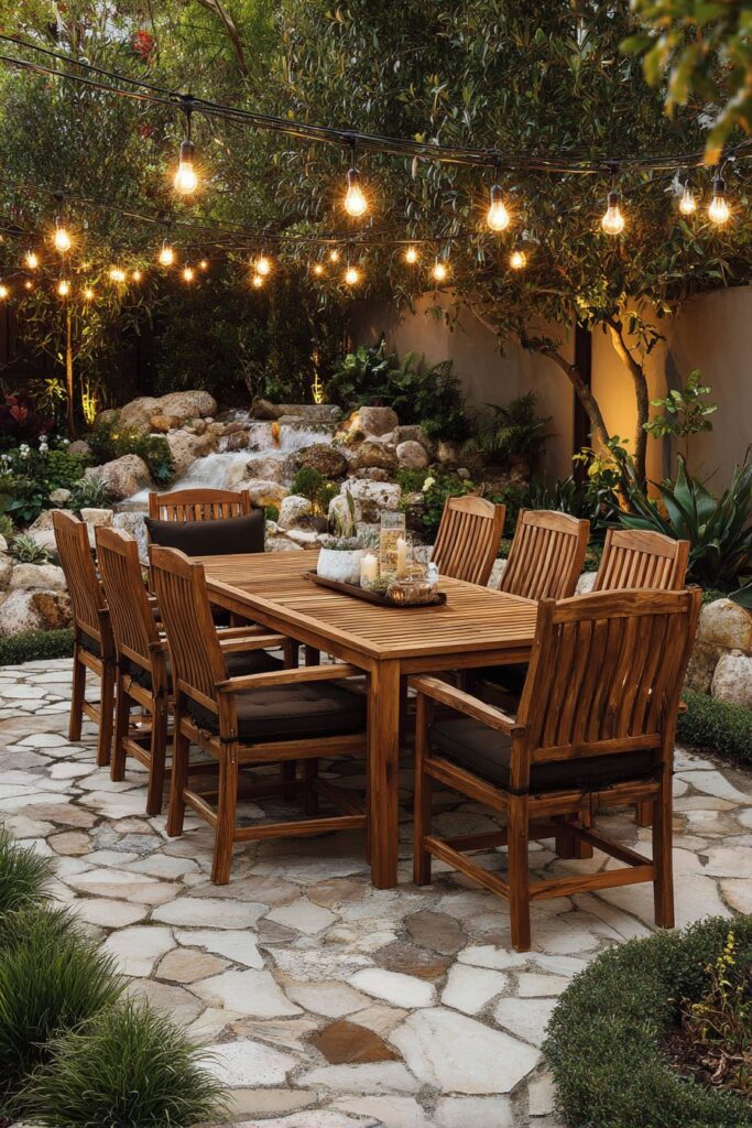 Outdoor Dining Patio Weather-Resistant Teak Durability