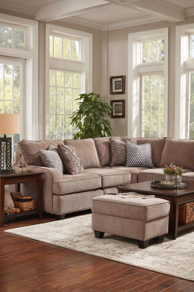 Casual Family Brown Living with Child-Safe Functionality