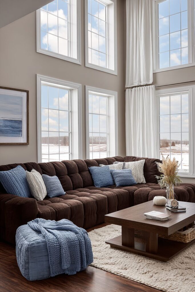 Casual Family Brown Living with Child-Safe Functionality