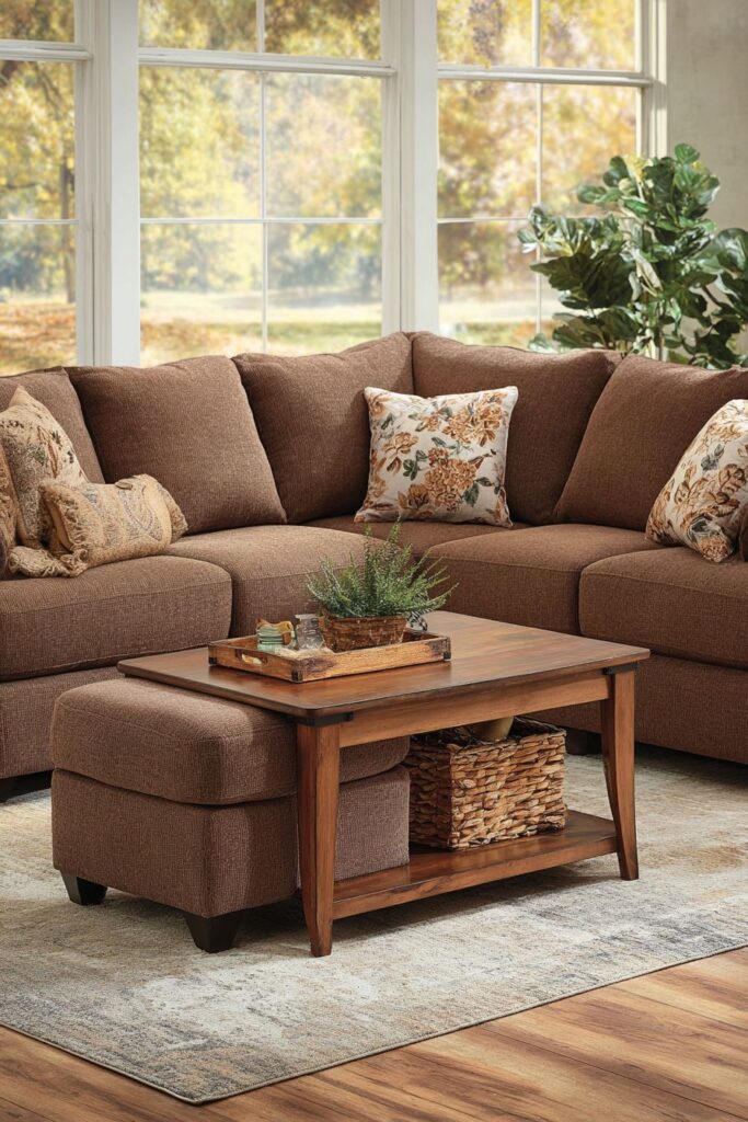 Casual Family Brown Living with Child-Safe Functionality