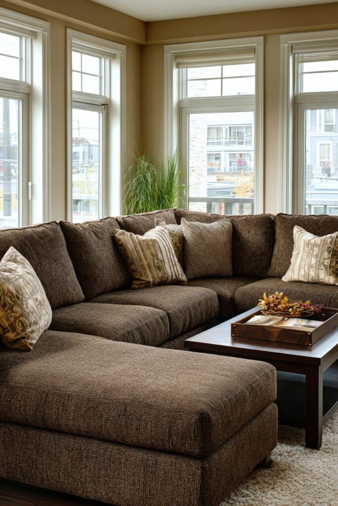 Casual Family Brown Living with Child-Safe Functionality