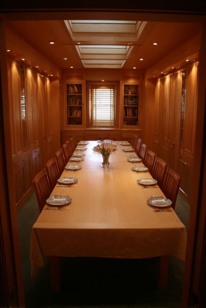 Narrow Dinner Table Space-Efficient Solutions