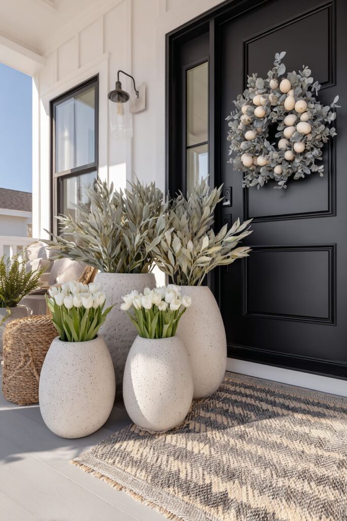 Modern Farmhouse with Bold Black Door