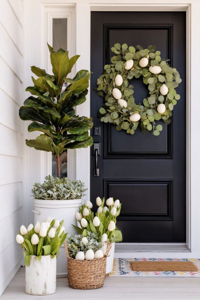 Modern Farmhouse with Bold Black Door
