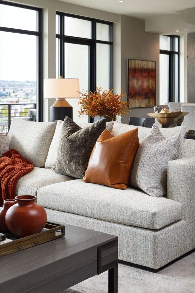 Warm Contemporary in Textured Grey Weave