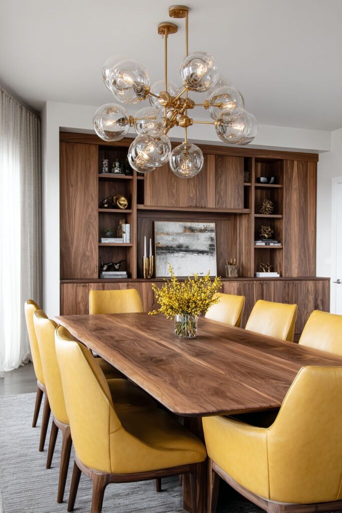 Mid-Century Modern Revival with Brass Accents