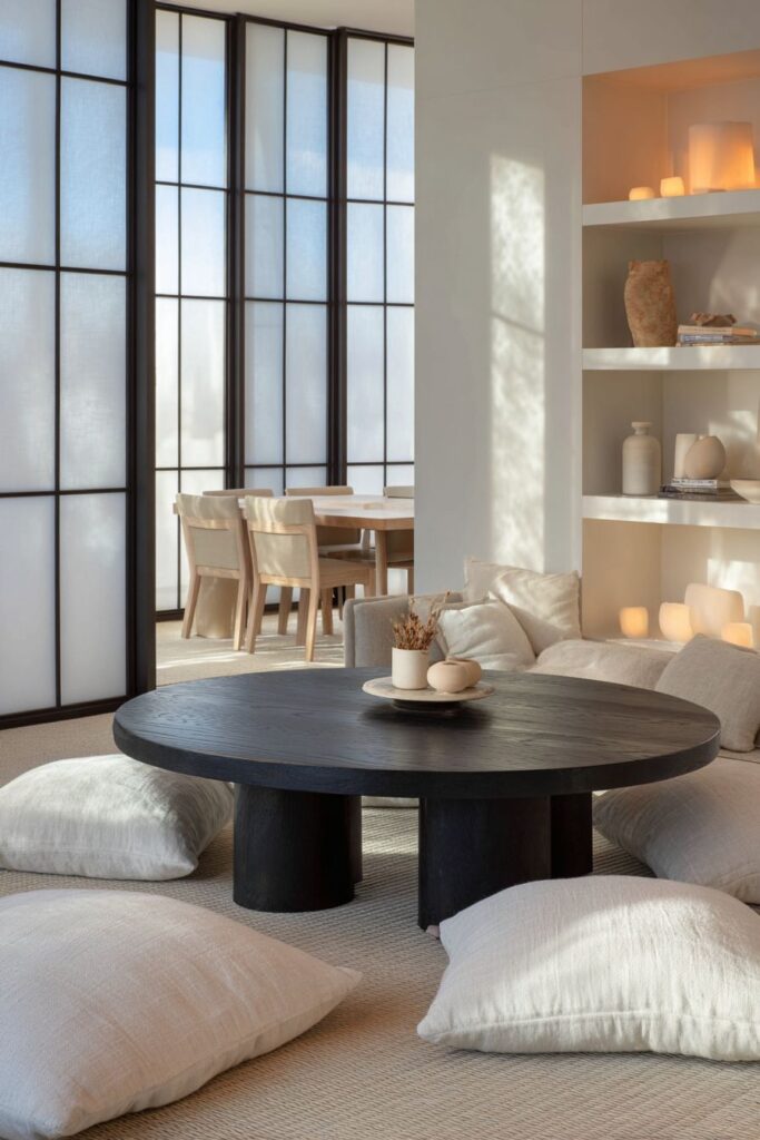 Japanese-Inspired Floor Living with Natural Elements