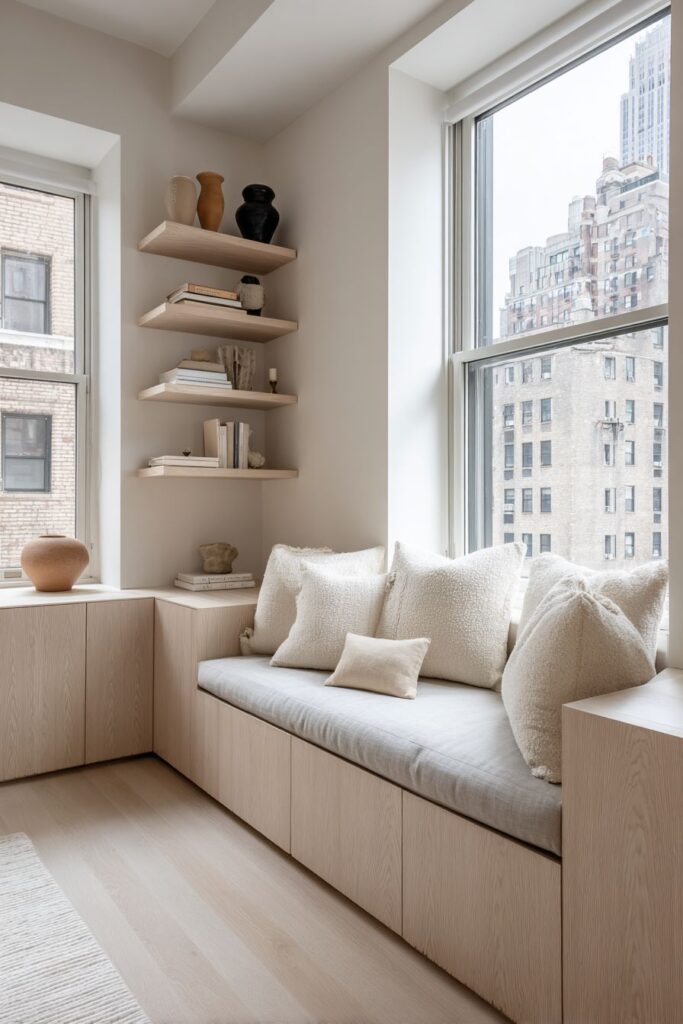 Built-In Window Seat with Custom Millwork Quality