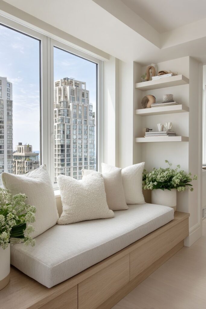 Built-In Window Seat with Custom Millwork Quality