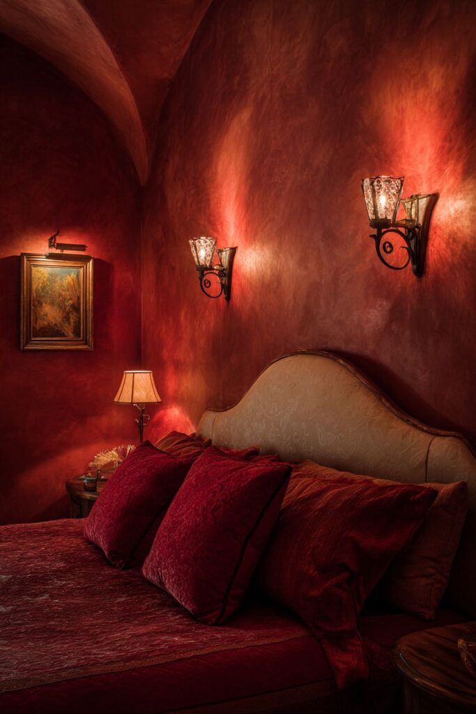 Romantic Red Paint Intimacy