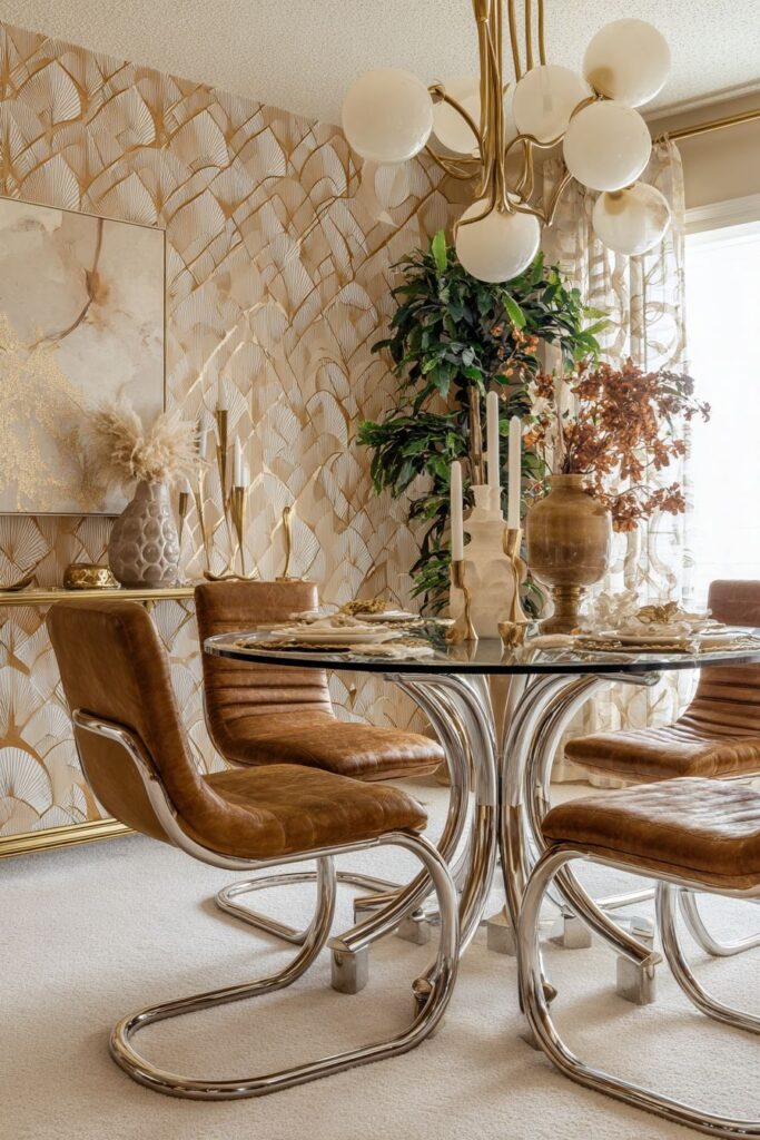 Atomic Age Chrome with Cognac Leather Luxury