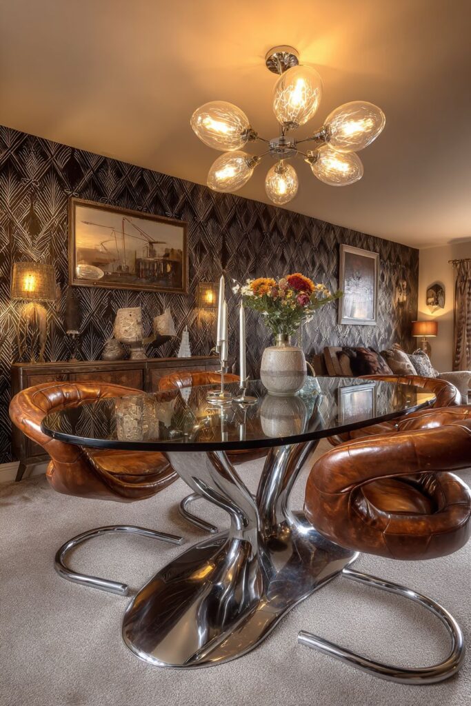 Atomic Age Chrome with Cognac Leather Luxury