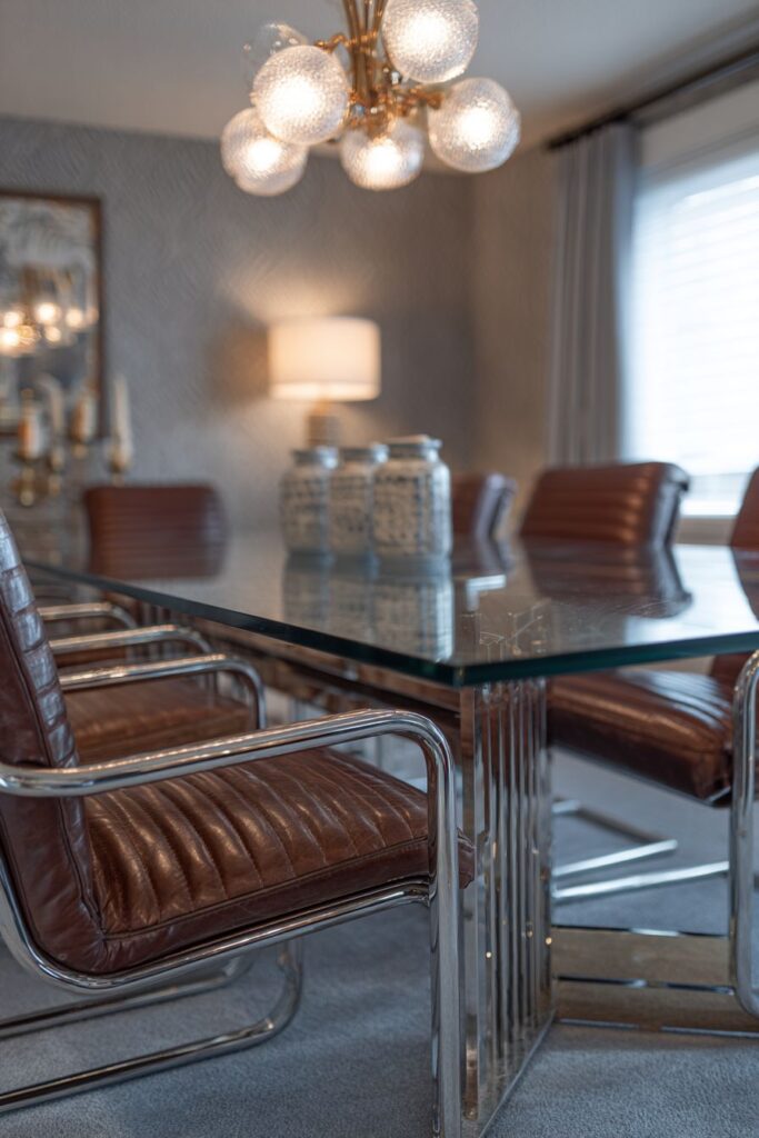 Atomic Age Chrome with Cognac Leather Luxury