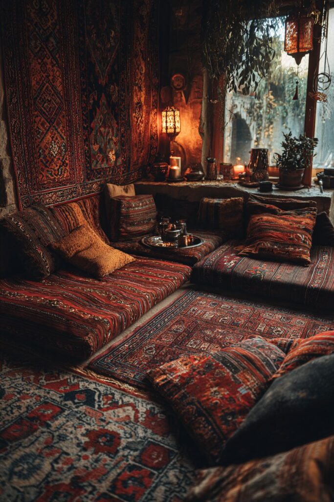 Bohemian Floor Mattresses with Layered Textiles