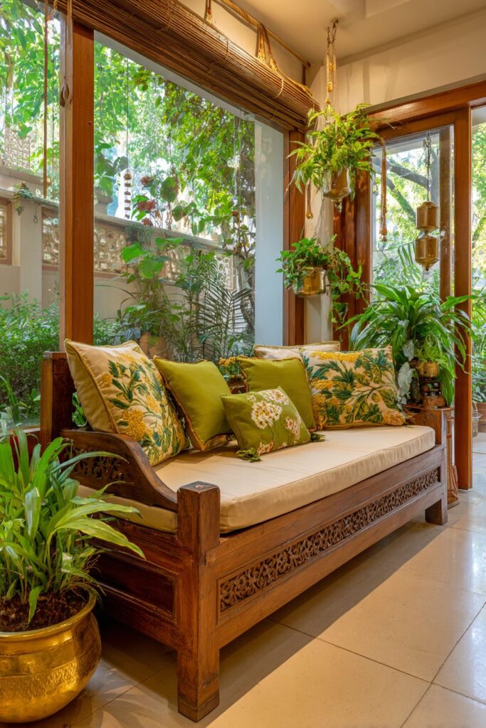 Garden-Inspired Indian Bedroom with Natural Harmony